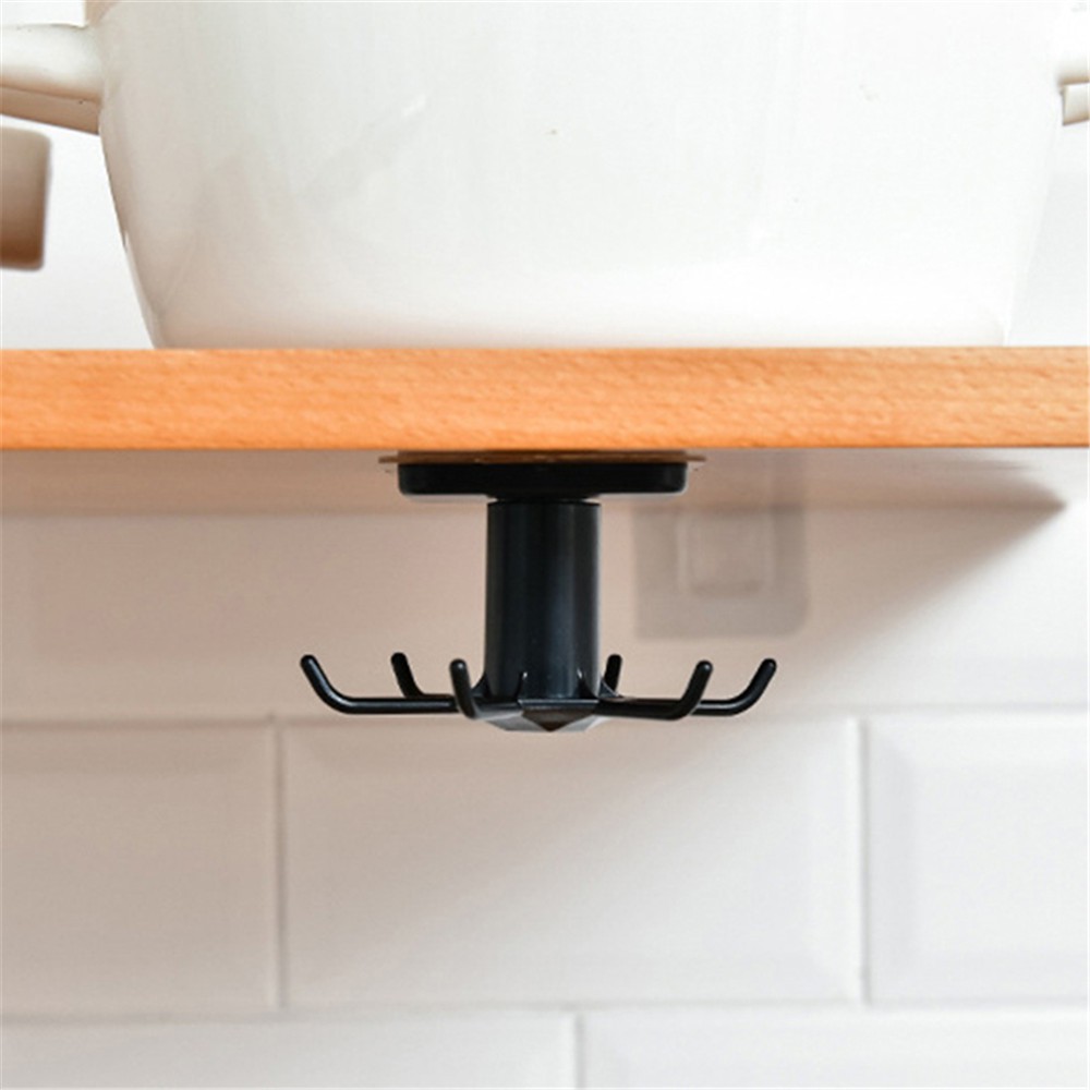 【sweet】kitchen 360° Rotating Self-adhesive seamless Plastic Strong Hook bathroom storage racks