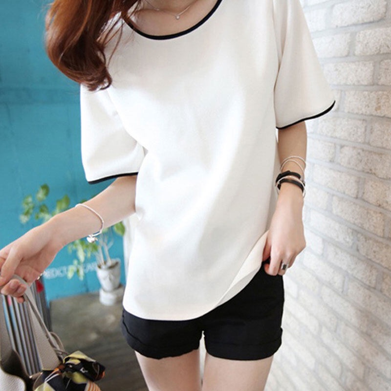 Áo thun YEYA tay ngắn màu trơn size lớn phong cách Hàn Quốc cho nữ