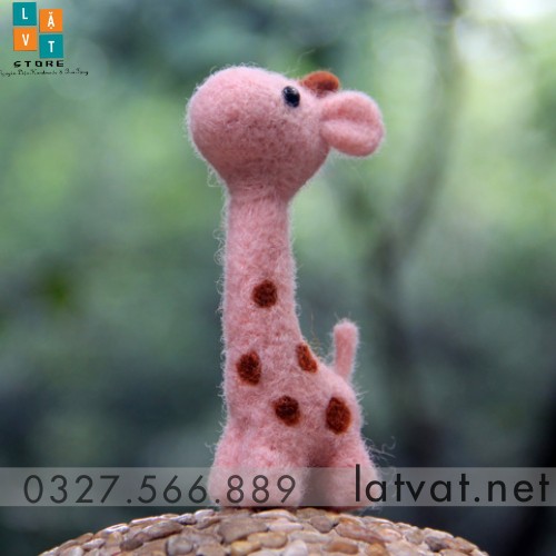 [MỚI] Kit Len Chọc Bé Hươu Cao Cổ Nhỏ Siêu Cute - Needle felting giraffe - Kit len chọc giá rẻ, quà tặng handmade g