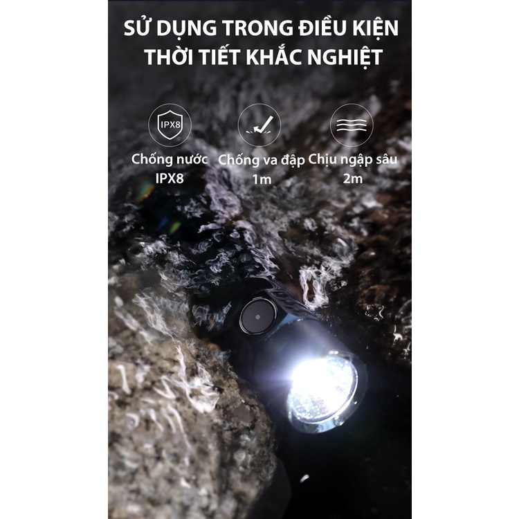 Đèn pin KLARUS G15 v2 độ sáng 4200 lumen chiếu xa 200m pin sạc 21700 5000mAh cổng sạc USB C kiêm power bank