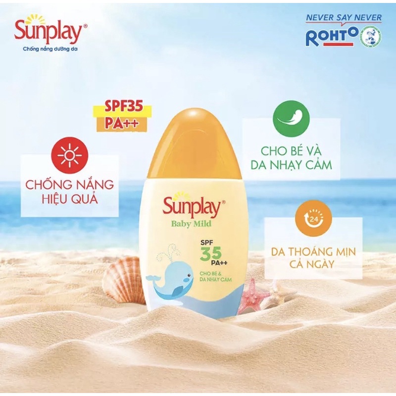 Sữa chống nắng cho bé và da nhạy cảm Sunplay Baby Mild SPF 35, PA++ 30g