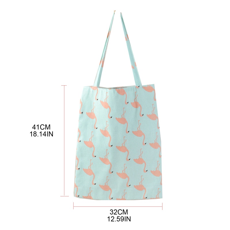 Túi Tote Đeo Vai / Xách Tay Mua Sắm Vải Lanh Cotton In Hình Gấu Bắc Cực / Đà Điểu Sức Chứa Lớn
