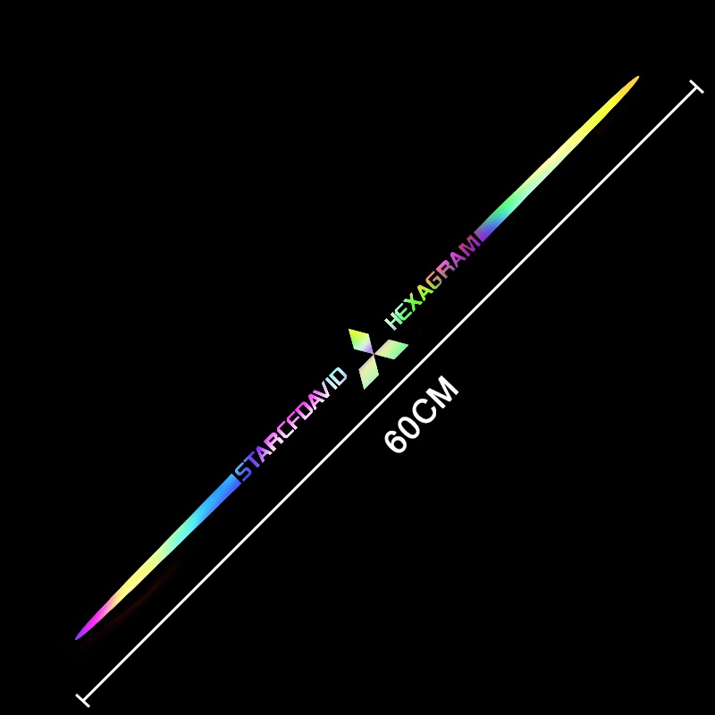 Tem Decal Dán Trang Trí Xe Ô Tô Laser Phản Quang Biểu Tượng "STARCFDAVID - Logo Hãng Xe - HEXAGRAM" Xe Mitsubishi Attrage Mirage Triton Xpander Champ Pajero Lancer Outlander