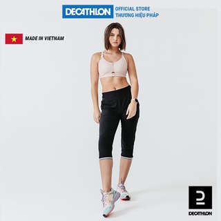 Quần lửng chạy bộ DECATHLON Run Dry cho nữ - Đen