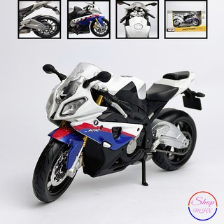 Xe mô hình mô tô BMW S1000RR TẶNG KÈM BIỂN SỐ tỉ lệ 1:12 hãng Maisto