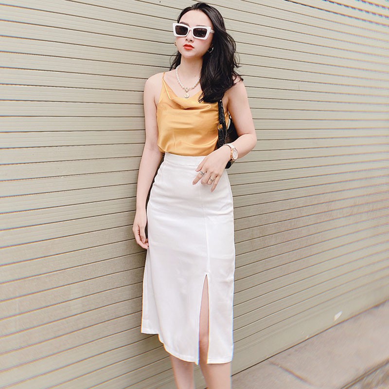 Chân Váy Dài Ulzzang MOLENTO Chân Váy Chữ A Dài Qua Gối Phong Cách Hàn Quốc 2021 - M13 | BigBuy360 - bigbuy360.vn