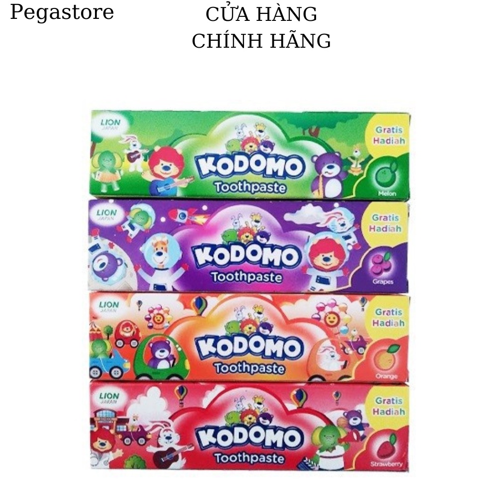 Kem Đánh Răng cho bé KODOMO Toothpaste kem đánh răng trẻ em 45g kem đánh răng cho bé nuốt được cam/dâu/dưa gang/nho