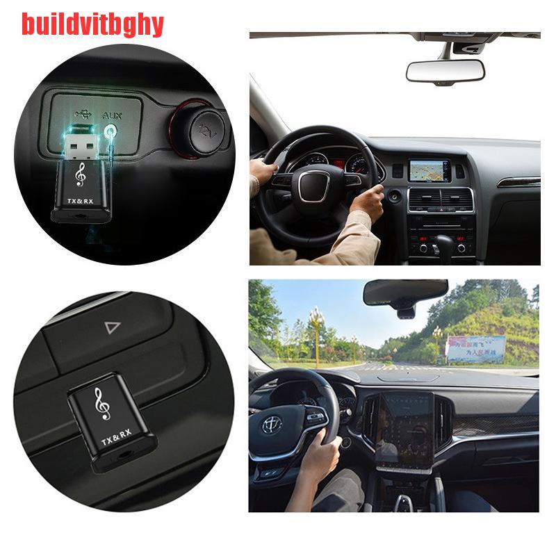 {buildvitbghy}2 IN 1 Bluetooth 5.0 Audio Receiver USB Adapter For TV PC Car AUX Speaker OSE