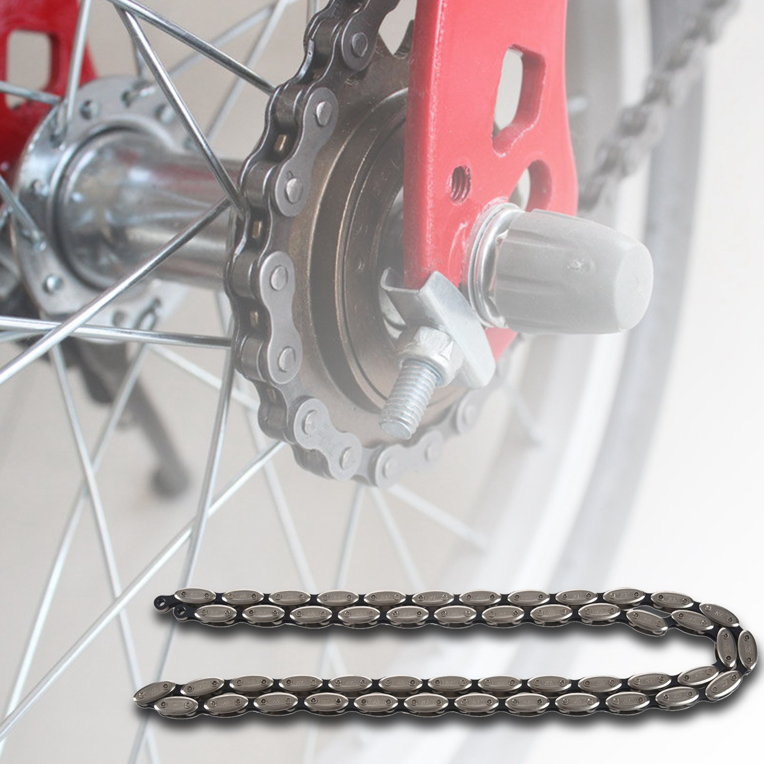 [S.F]-VG Sports Single Speed Ultra Light Chain with "FSC" Lettering Fixed Olive Rust High Performance Bicycle Chain