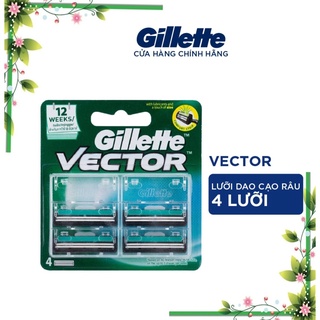 Dao cạo râu Gillette Vector 2 lưỡi vỉ 4 cái