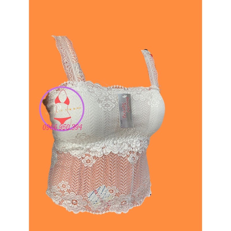 ÁO LÁ BRA REN DÁNG DÀI CÓ MÚT LÓT NGỰC MS035