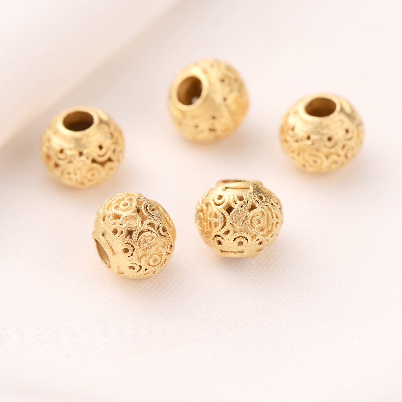 Hạt Xỏ Lỗ Bằng Đồng Mạ Vàng Dùng Làm Trang Sức Thủ Công diy