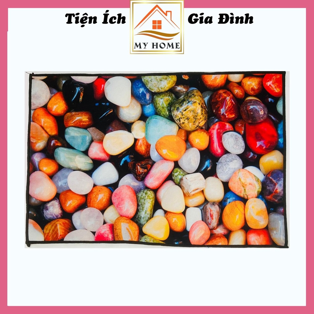 Thảm lau chân 3D, thảm chùi chân phòng khách họa tiết cực đẹp, kích thước 40x60cm