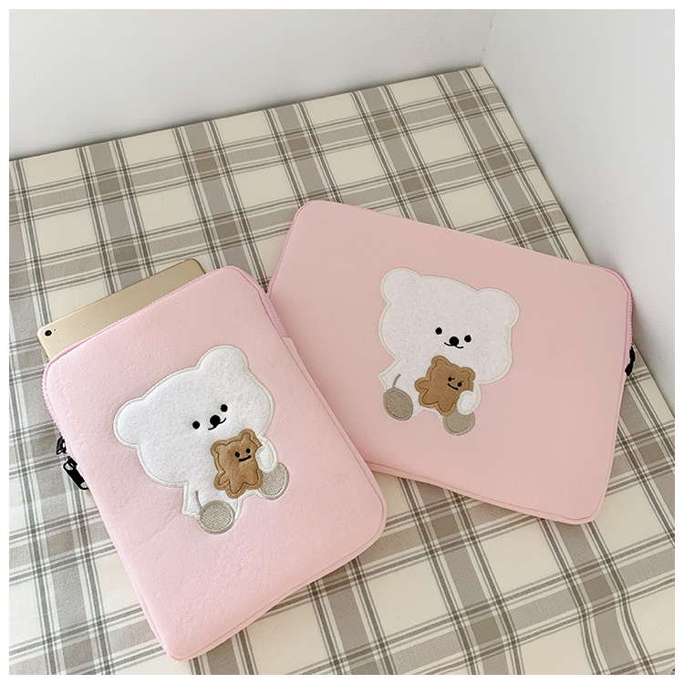 Túi đựng laptop 11 inch 13 inch họa tiết gấu dễ thương cho nữ