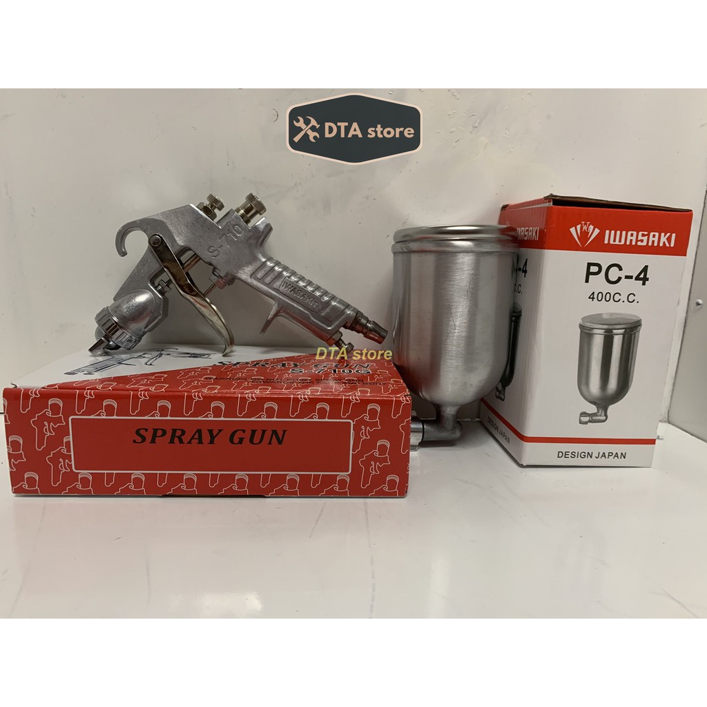 Bộ Súng Phun Sơn S710 + Bình Chứa Sơn 400cc CHÍNH HÃNG