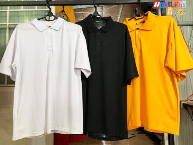 ÁO THUN POLO TAY LỠ TRƠN MÀU VÀNG - ÁO THUN TAY LỬNG BASIC POLO YELLOW UNISEX - MM