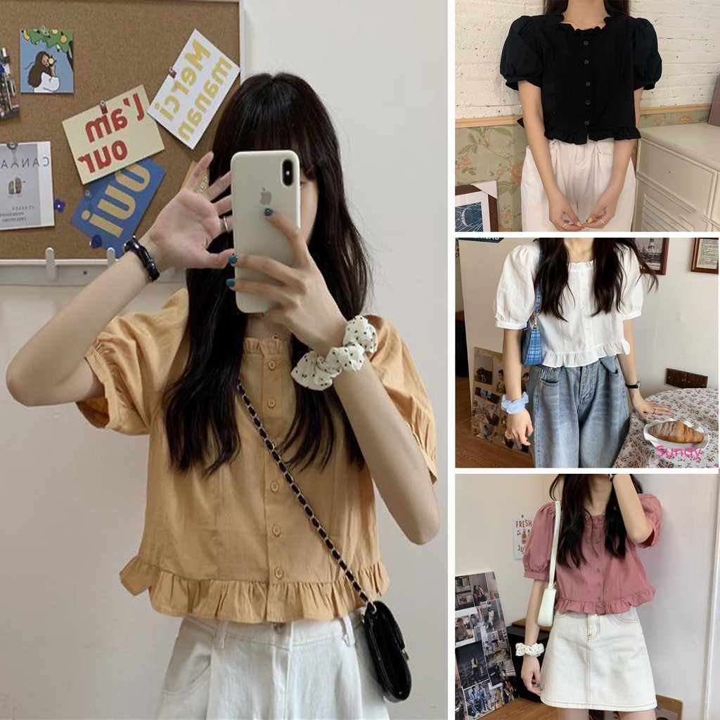Áo đũi bèo tay bồng tiểu thư vintage VL482