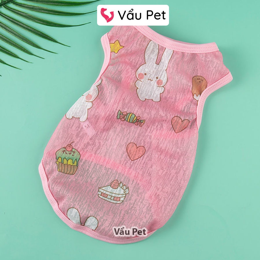 Áo cho chó mèo thun thoáng khí mùa hè - Quần áo cho chó poodle, con, lớn, mèo, thú cưng Vẩu Pet Shop