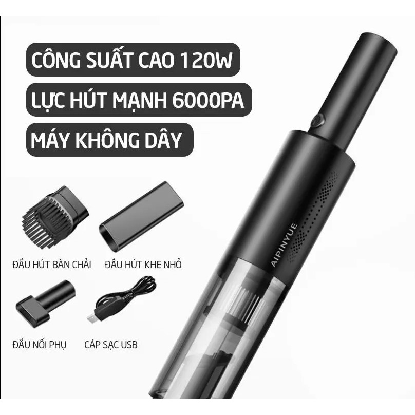 Máy hút bụi cầm tay không dây cao cấp cho gia đình và xe hơi cực mạnh 9000PA , Pin 4000mAH sử dụng cực lâu