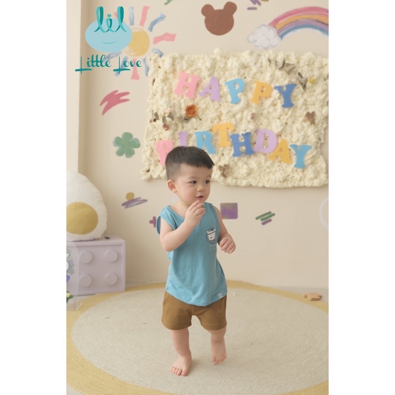 [CHÍNH HÃNG] Set 2 áo ba lỗ Bé trai/ gái trẻ em Little Love(9m-4y)