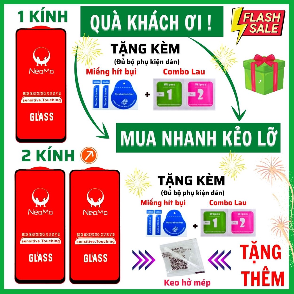 Kính cường lực realme 9/ 9i/  9 pro+ 5g - Dán Full màn hình điện thoại realme 9/ 9i/ 9 pro+ 5g - Độ trong suốt NEOMO