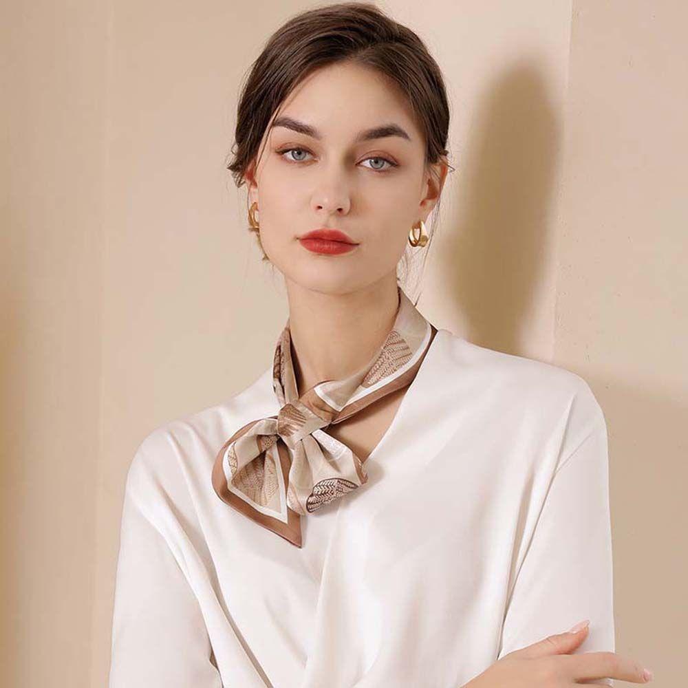 JARRED Khăn Choàng Cổ Bằng Lụa In Họa Tiết Thời Trang Dành Cho Nữ