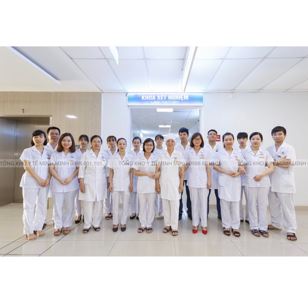 Set bộ DÀI TAY nam nữ quần áo y tế, áo blouse dáng ngắn chùm mông cho y tá, điều dưỡng, dược sĩ, kĩ thuật viên