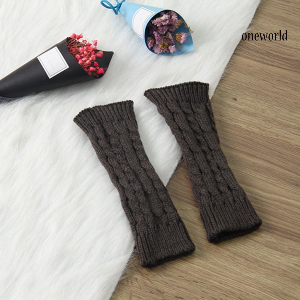 Găng Tay Len Hở Ngón Dày Dặn Giữ Ấm Mùa Đông Cho Nam Nữ