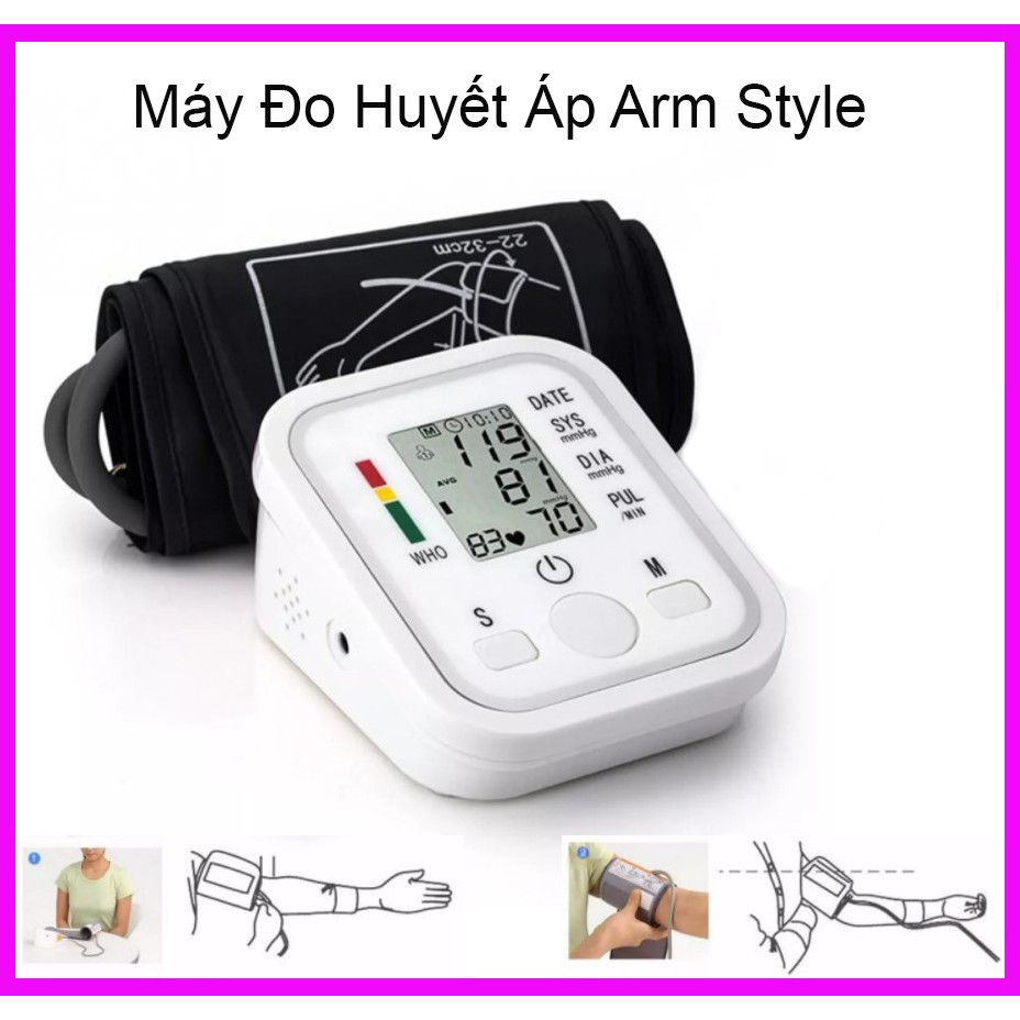 Máy Đo Huyết Áp Omron Đo Huyết Áp Nhịp Tim Điện Tử Arm Style tự động chuẩn xác 100%- Công Nghệ Tự Động Thông Minh.