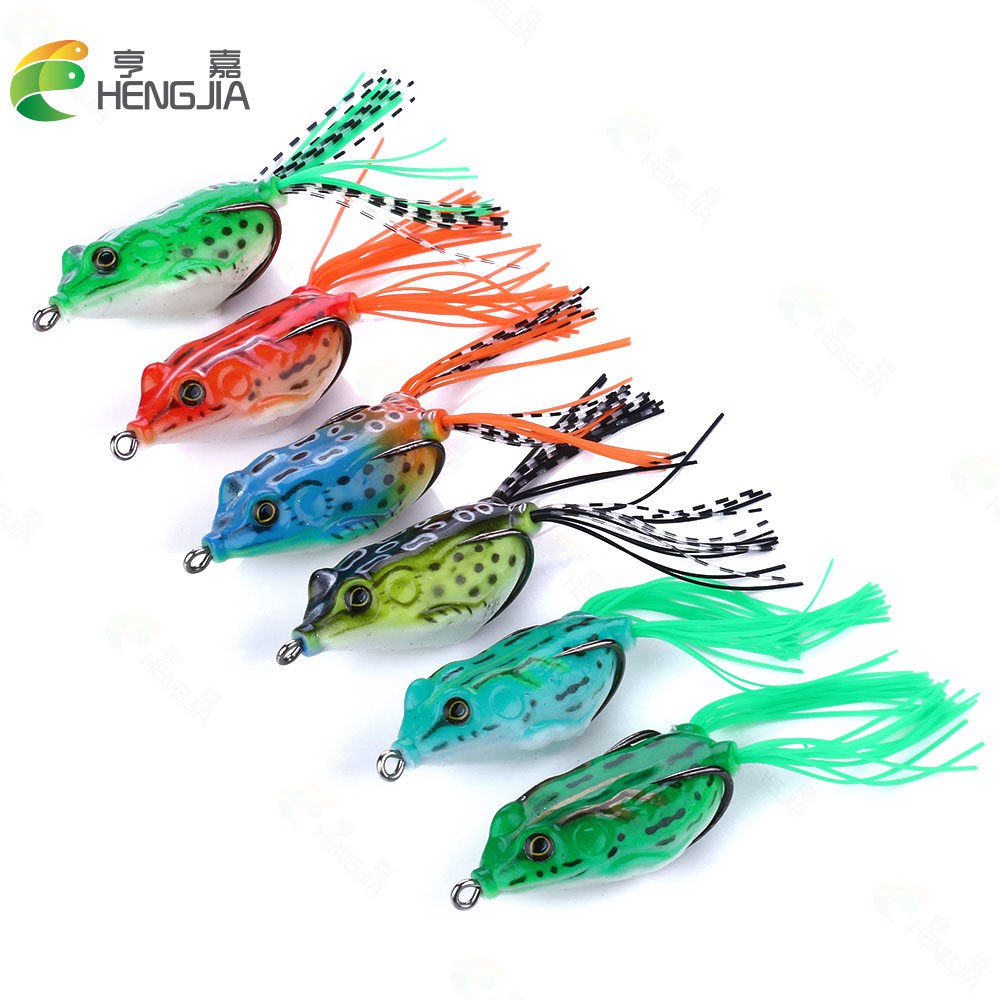 Mồi câu cá hình ếch cá dễ thương HENGJIA 5.5cm