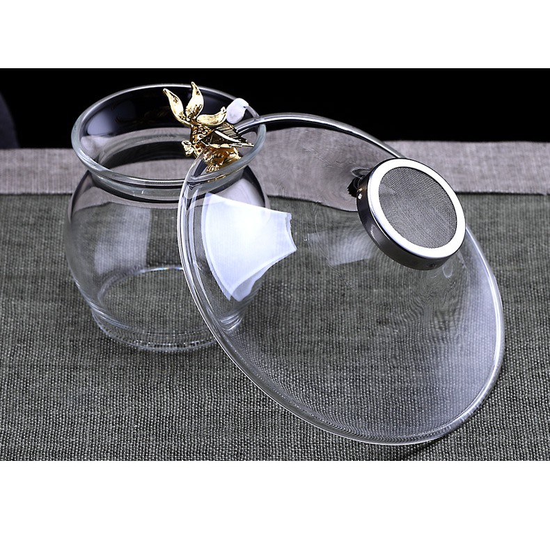 Lọc trà thủy tinh tay cá vàng