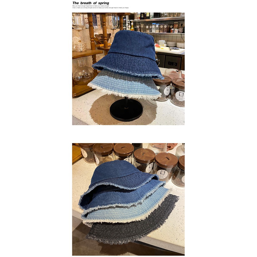 Mũ Tai Bèo Vải Denim Mỏng Màu Trơn Kiểu Nhật Bản Thời Trang Mùa Hè Cho Bé