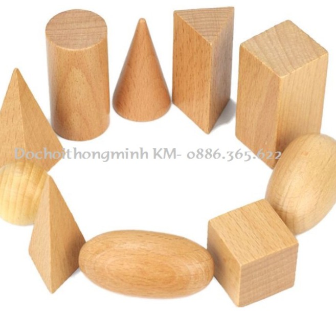 Giáo cụ Montessori_Túi bí mật chứa 10 khối hình học cơ bản_Mystery Bags: Geometric Shapes