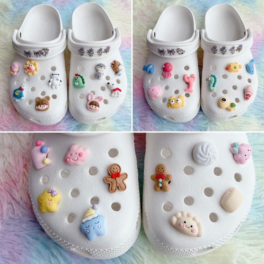 Bộ 10 Phụ Kiện Nút Giày Diy Chuyên Dụng#Phim Hoạt Hình Đại Dương Thực Phẩm