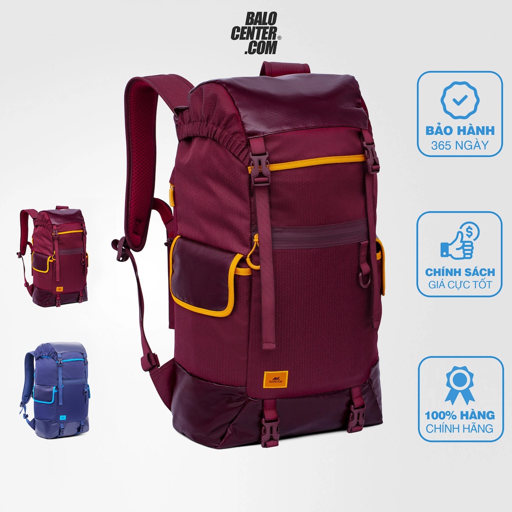 Balô Du Lịch Tích Hợp Laptop 17.3'' Kiểu Dáng Nắp Gập Hiện Đại RIVACASE - Tặng kèm áo mưa balô bảo vệ cho mọi thiết bị