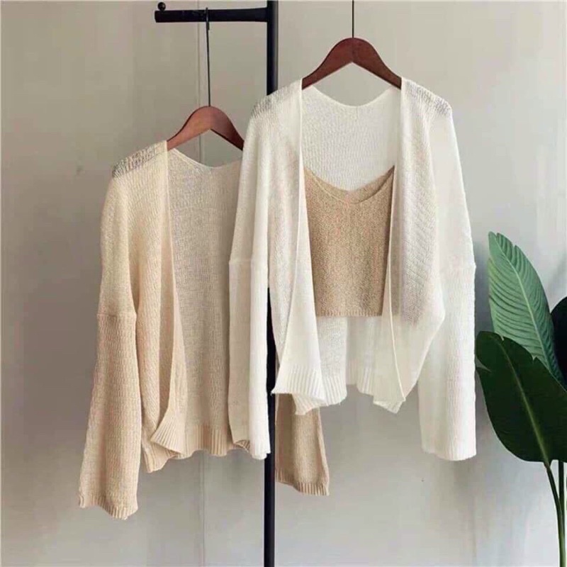 ÁO KHOÁC CARDIGAN, Áo choàng len nữ mỏng hàng len quảng châu đẹp