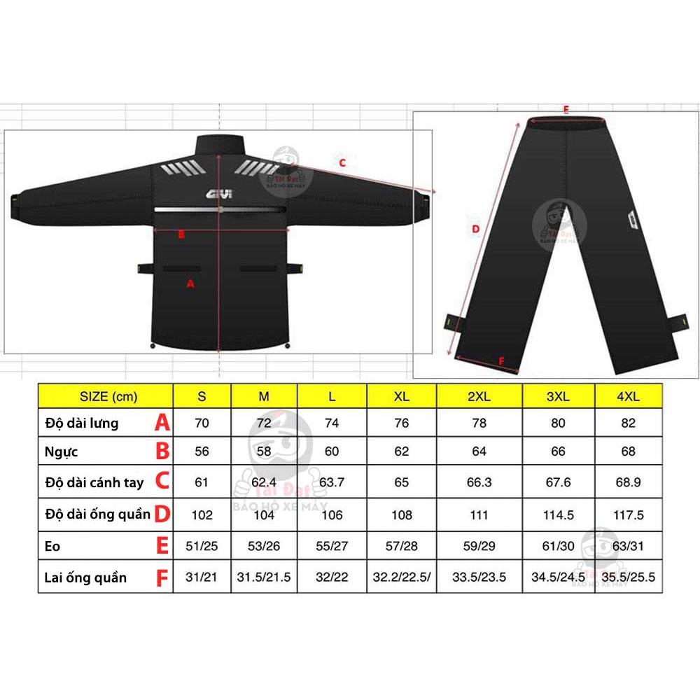 Áo mưa bộ GIVI - Áo mưa GIVI RRS07 đi phượt