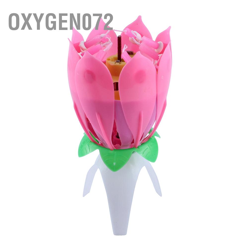 Oxygen072 Magic Amazing Romantic Musical Lotus Birthday Party Cake Topper Candle Pink