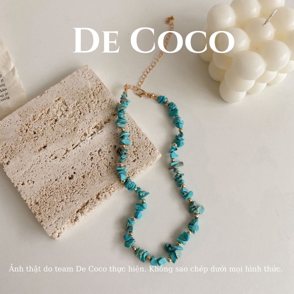 Vòng cổ choker đá xanh ngọc lục bảo Graval decoco