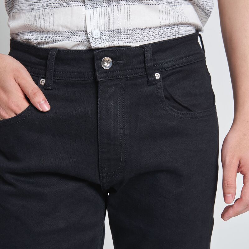 Quần jean nam đen rách gối ống đứng cao cấp co dãn 4 chiều, không nhăn, không xù dành cân nặng 45 - 85kg