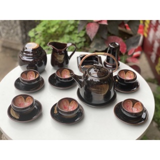 Bộ ấm chén men hỏa biến mới ( Bát Tràng)