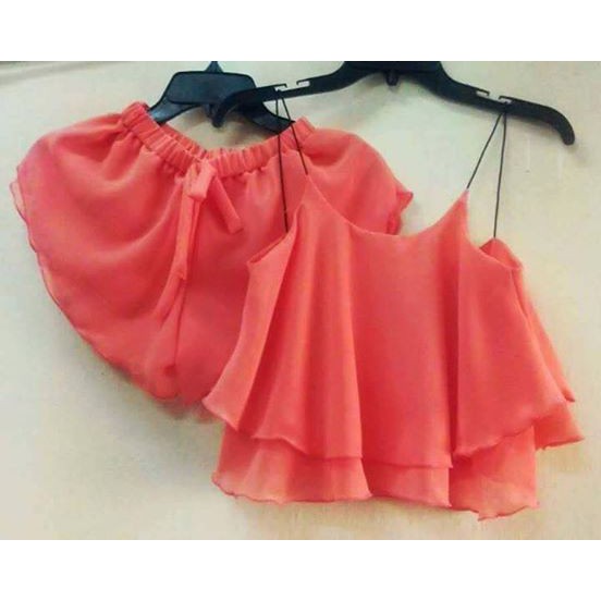 Set đồ bộ ngủ 2 dây thời trang vải voan cực kỳ quyến rũ và mát mẻ cho nữ - Set bướm | BigBuy360 - bigbuy360.vn