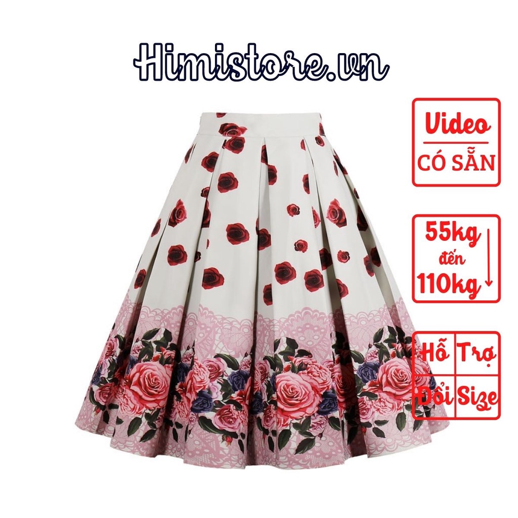 CHÂN VÁY BIGSIZE CHO NGƯỜI BÉO CHỮ A HOA HỒNG HM99 THƯƠNG HIỆU HIMISTORE