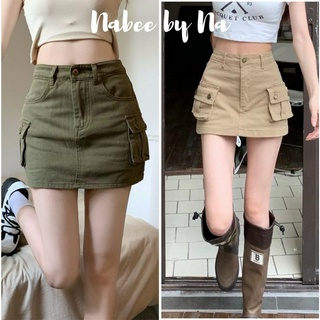  Chân váy kaki túi hộp chân váy ngắn dáng ôm mông NABEÉ  có quần trong cùng chất vải  