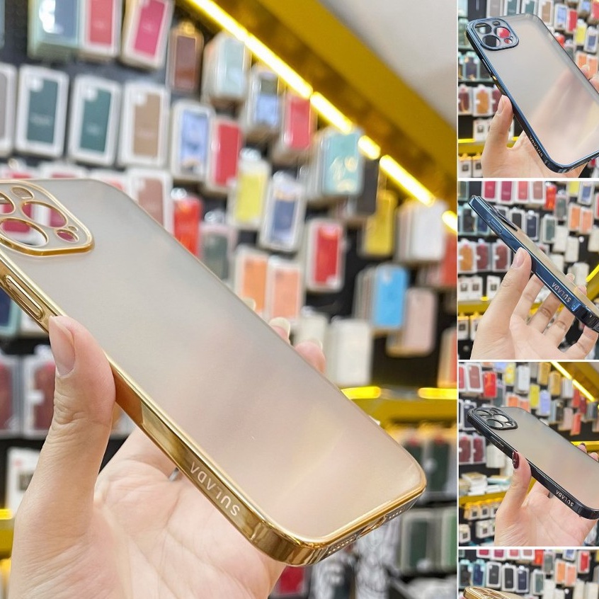 CHÍNH HÃNG  Ốp SULADA nhám mạ viền bảo vệ camera dành cho iphone 7 8 SE X XS XR 11 12 / PLUS / MINI / PRO / MAX