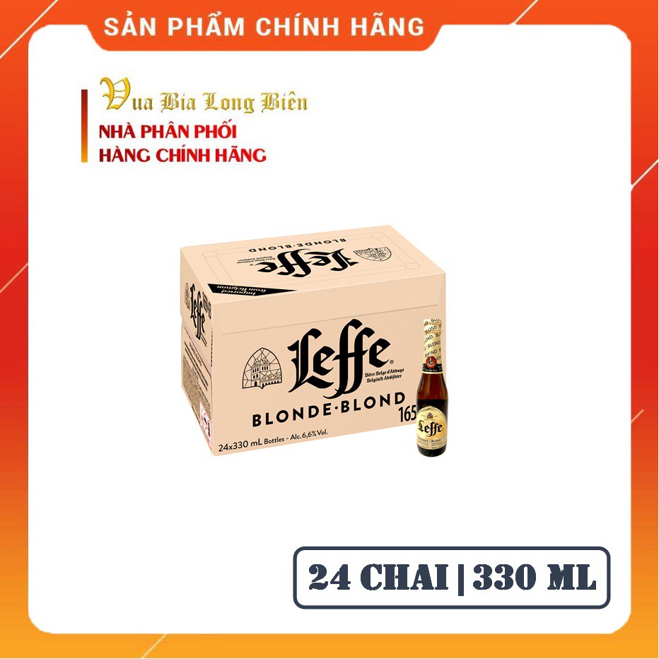 [THÙNG NHẬP KHẨU] Bia Leffe Blond 24 chai x 330ml
