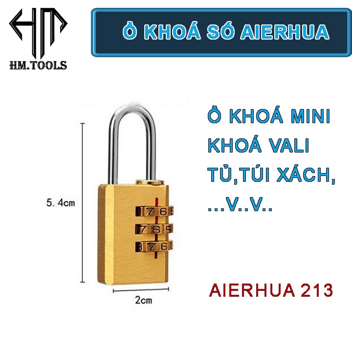 Ổ Khoá Mini 3 Số Đồng - Ổ khoá vali , khoá tủ 3 số