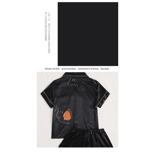 Bộ Đồ Ngủ Hai Mảnh Bằng Lụa Dáng Rộng Thoải Mái In Họa Tiết Đơn Giản Thời Trang Cho Nữ