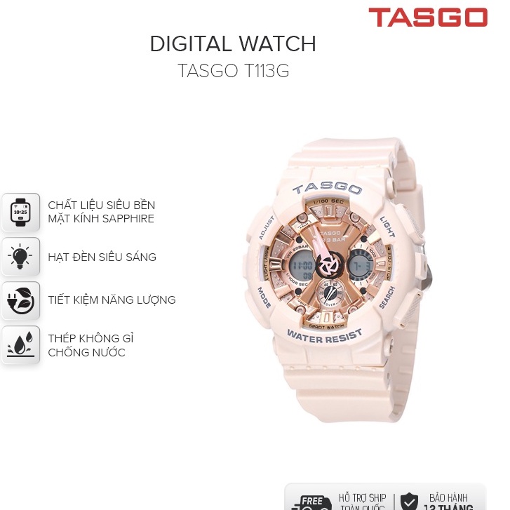 Đồng hồ thể thao nữ TASGO thời trang năng động cá tính dễ phối đồ bảo hành 12 tháng T113G | BigBuy360 - bigbuy360.vn