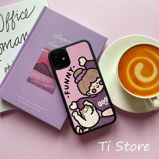 Ốp Lưng Girl Cat Purple iP | Từ 6 đến 12 Pro Max | [ TI STORE ]
